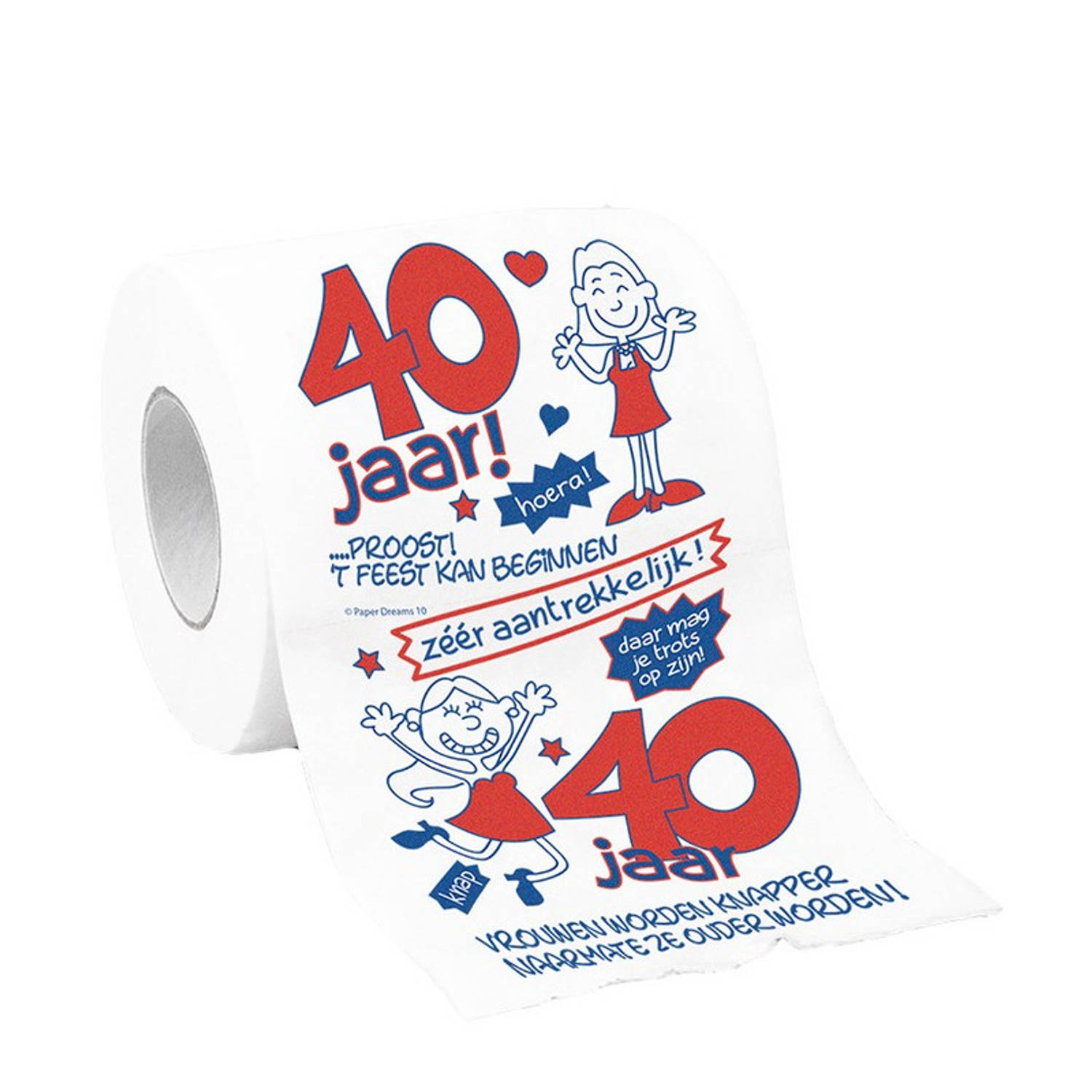 Toiletpapier-wc-papier 40 Jaar Vrouw Met Grappige Tekst 40e Verjaardag Cadeau-Versiering-Feestartike