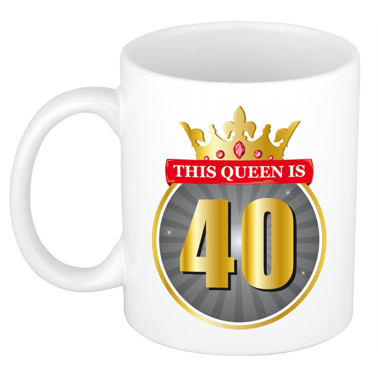 Afstoten makkelijk te gebruiken laten we het doen This queen is 40 verjaardag cadeau mok / beker 40 jaar wit - feest mokken |  Blokker