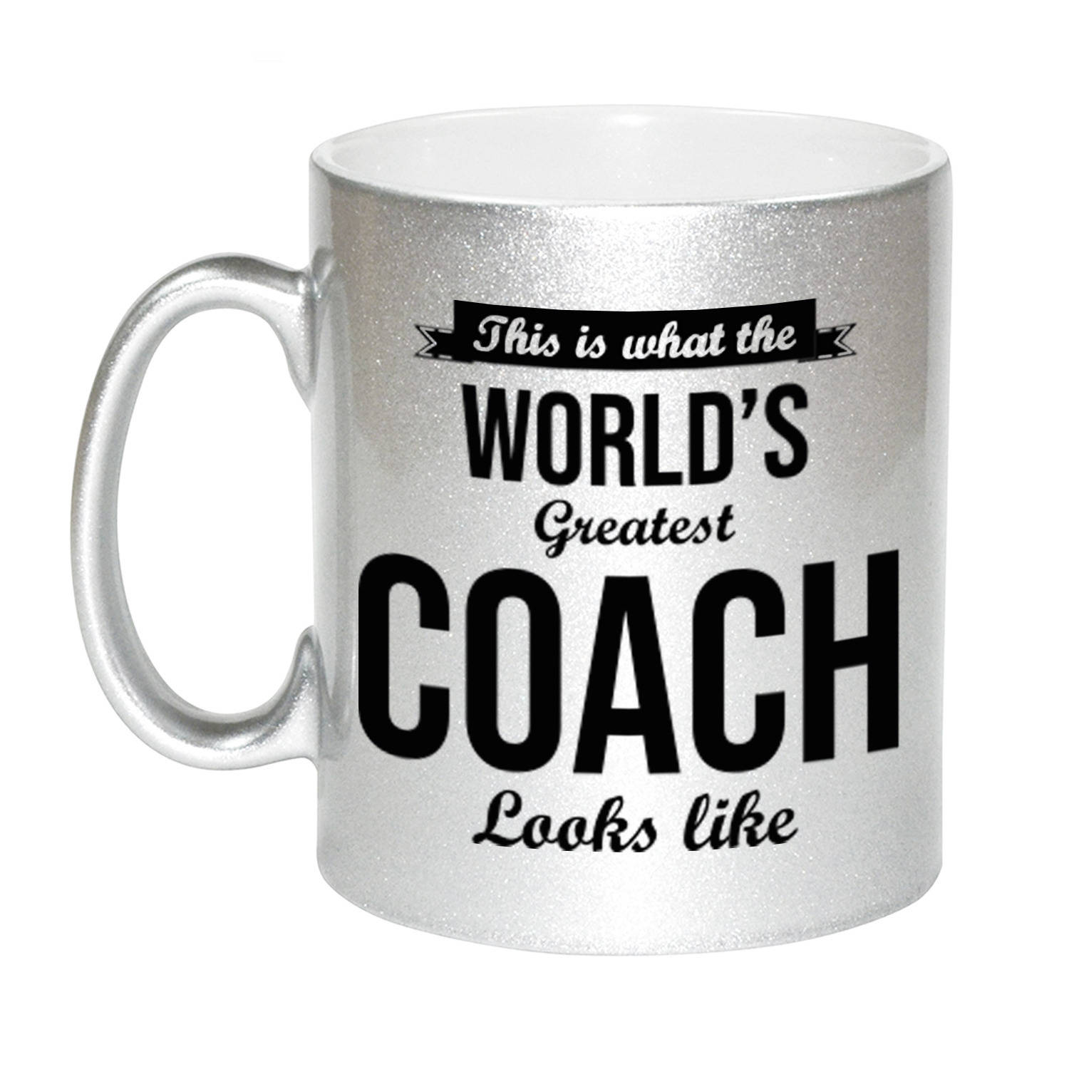 Worlds Greatest Coach cadeau mok / beker zilverglanzend 330 ml - feest mokken