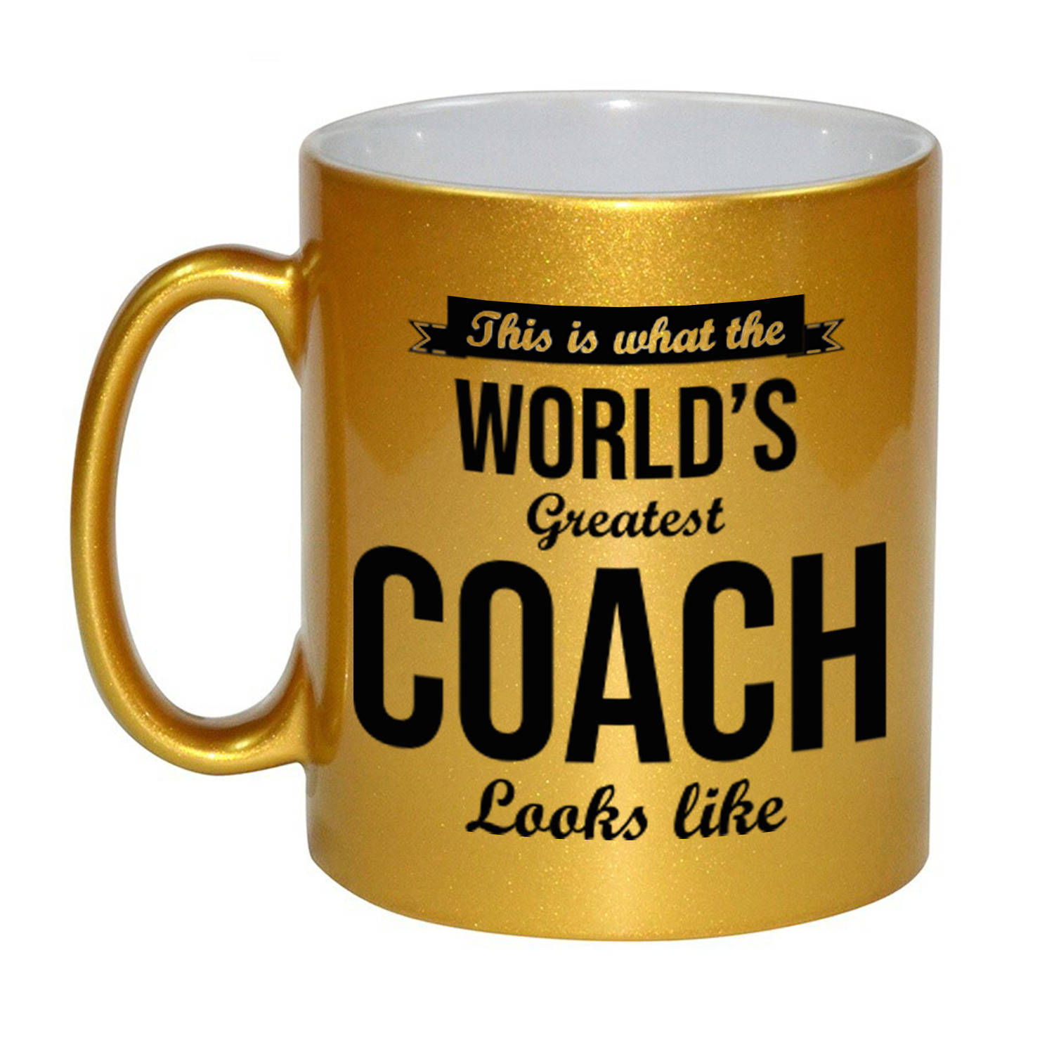 Worlds Greatest Coach cadeau mok / beker goudglanzend 330 ml - feest mokken