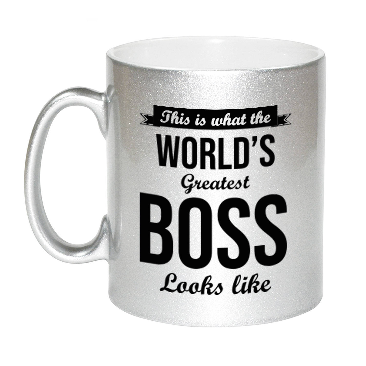 Zilveren Worlds Greatest Boss Cadeau Koffiemok-Theebeker 330 Ml Feest Mokken