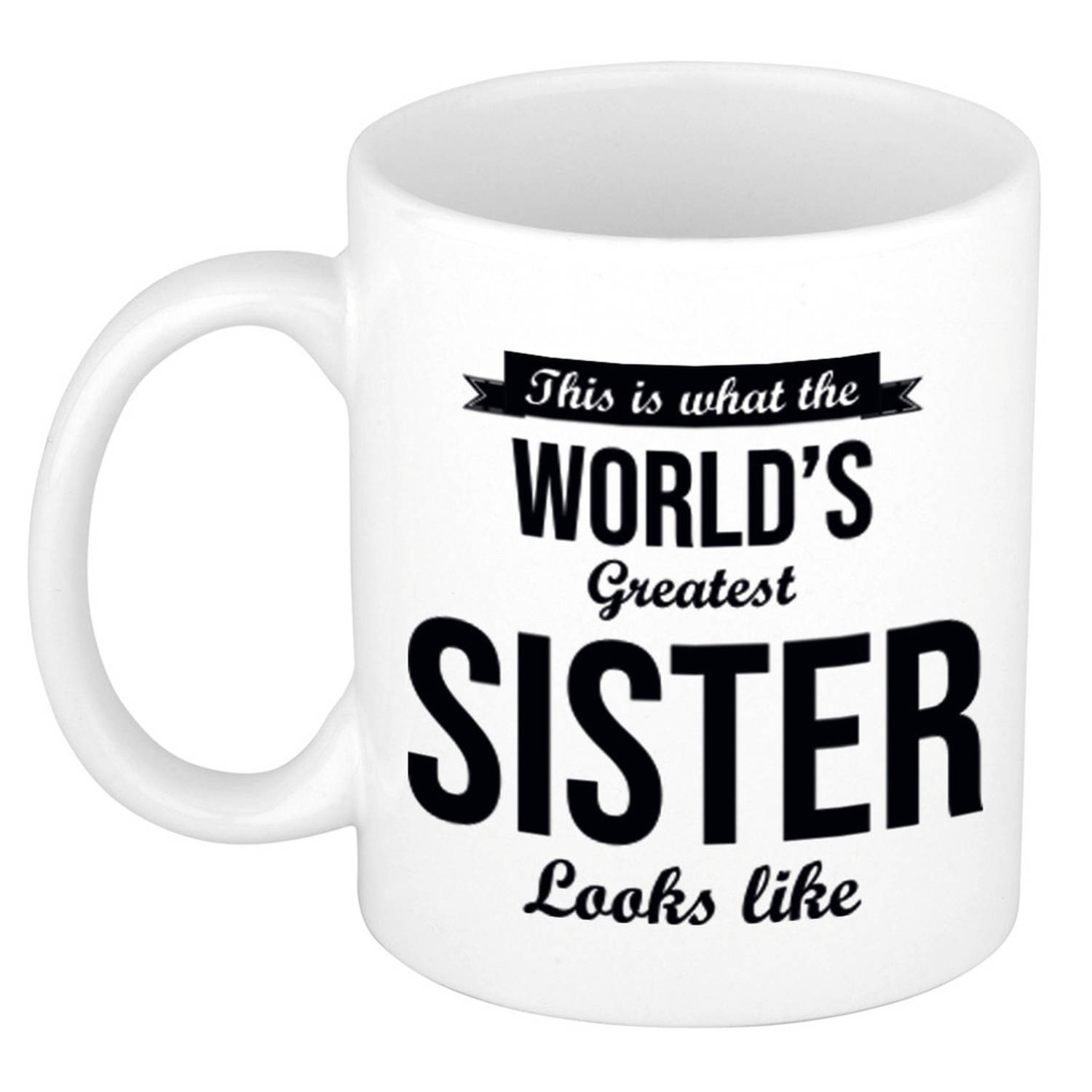 Worlds Greatest Sister cadeau mok / beker 300 ml - feest mokken