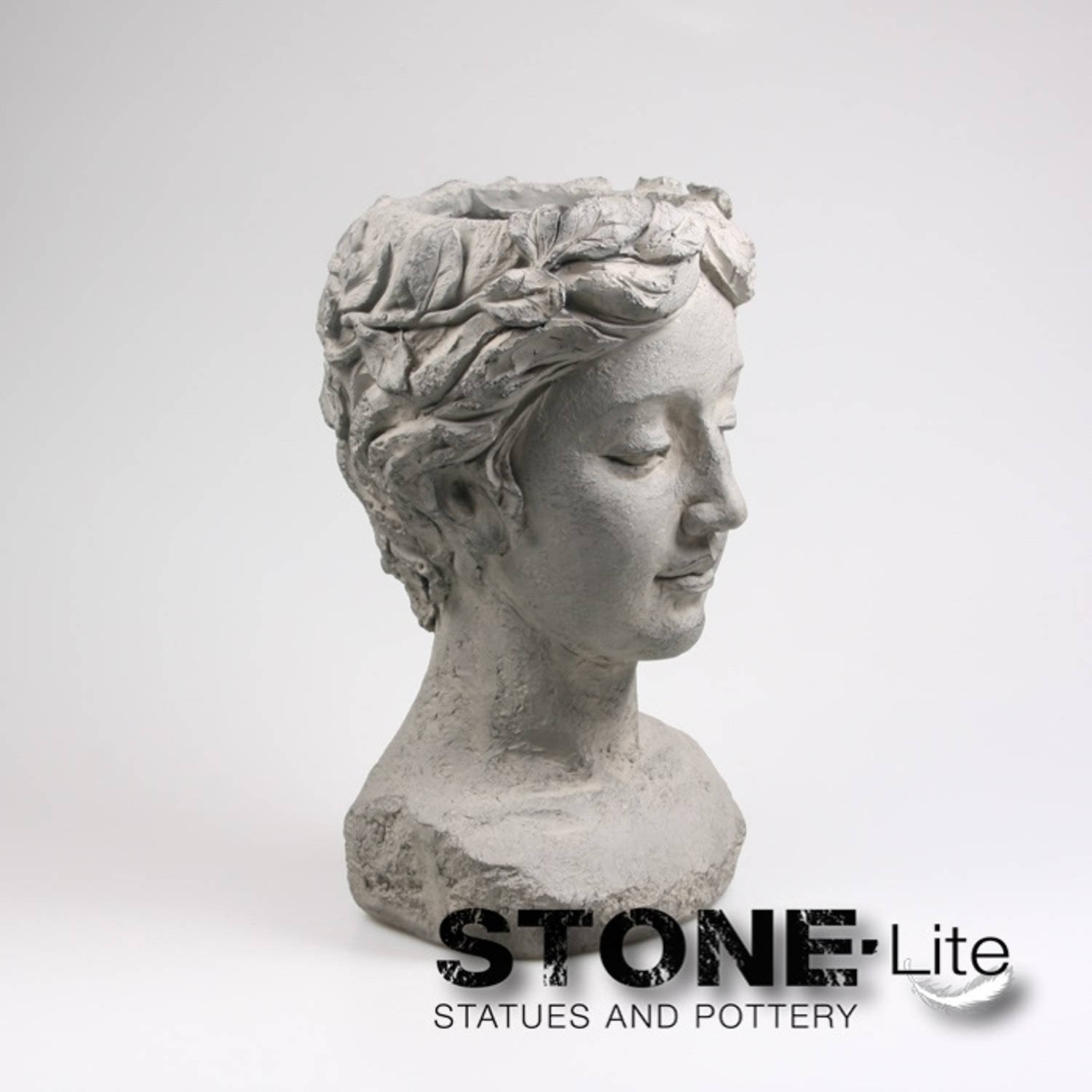 Bloempot vrouwenhoofd h49 cm Stone-Lite