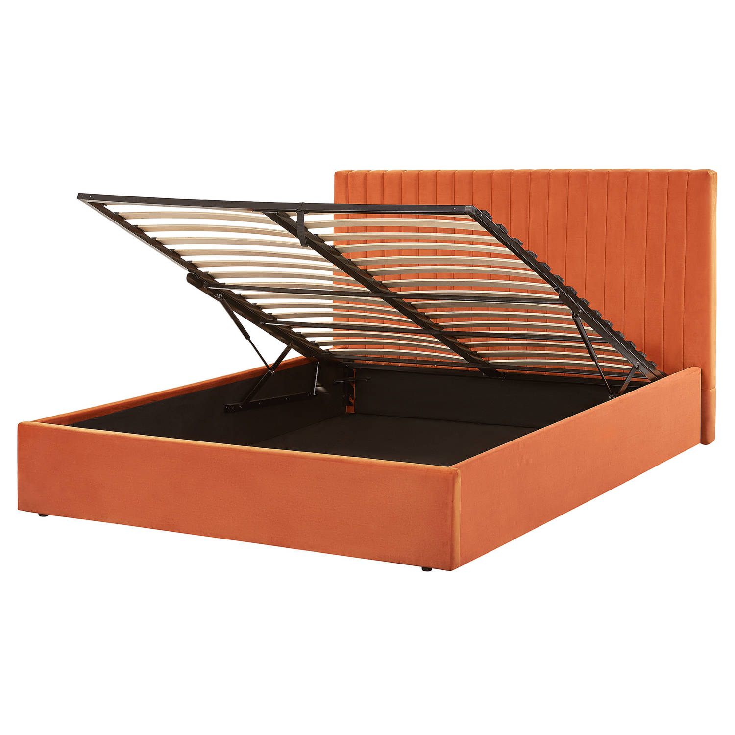 Beliani VION - Bed with Storage - Oranje - Fluweel