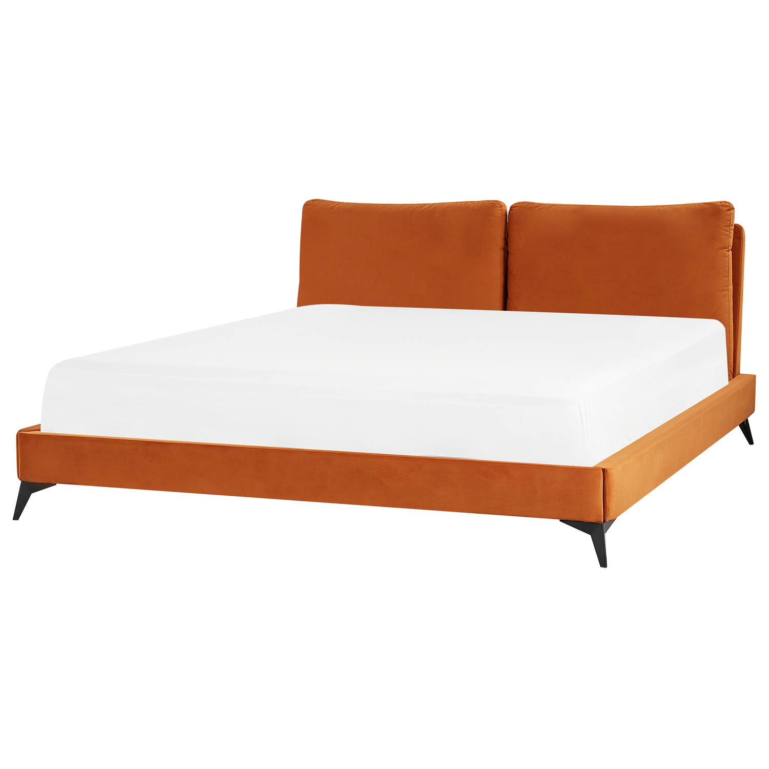 Beliani MELLE - Slatted Bed - Oranje - Fluweel