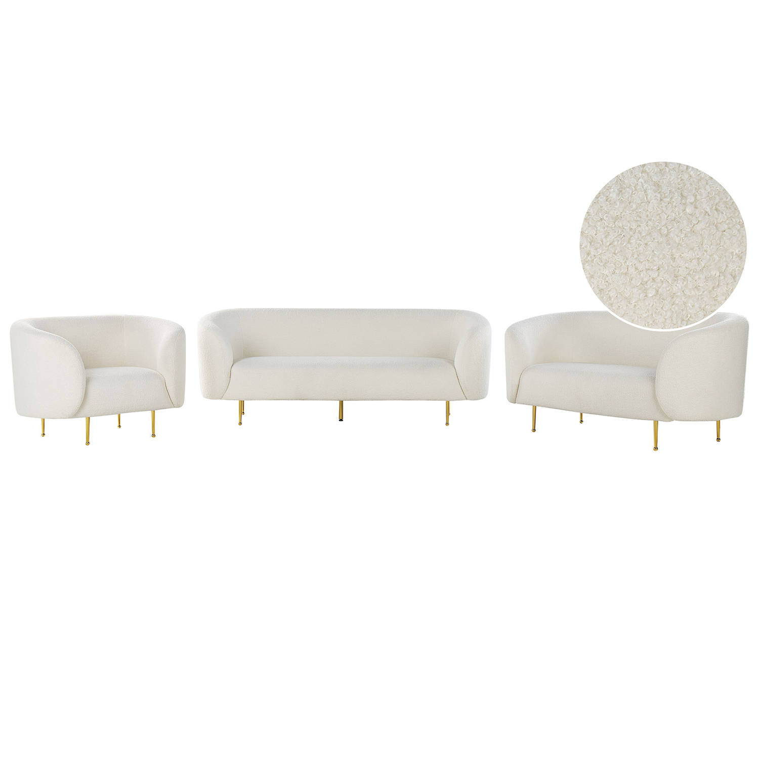 Beliani LOEN - Living Room Set - Wit - Polyester