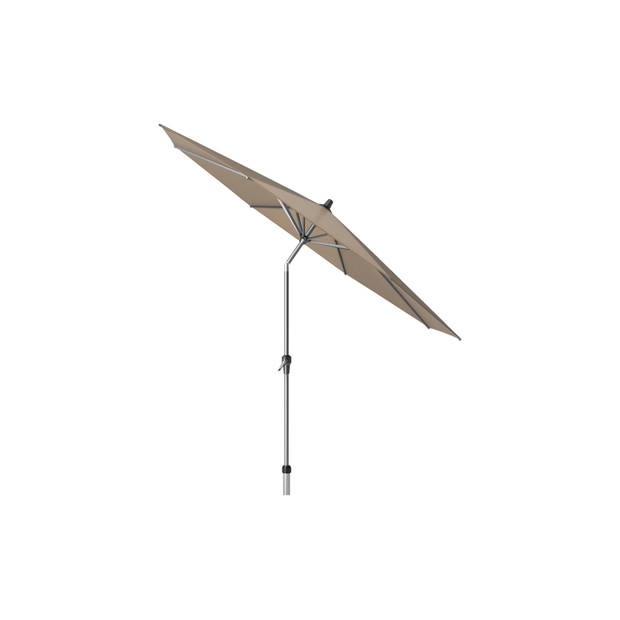 Platinum Riva stokparasol 3 m. rond - Taupe met voet en hoes