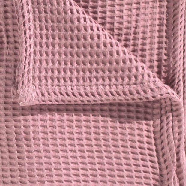 Heckett Lane Wafel Plaid - Baby Pink 180x260cm