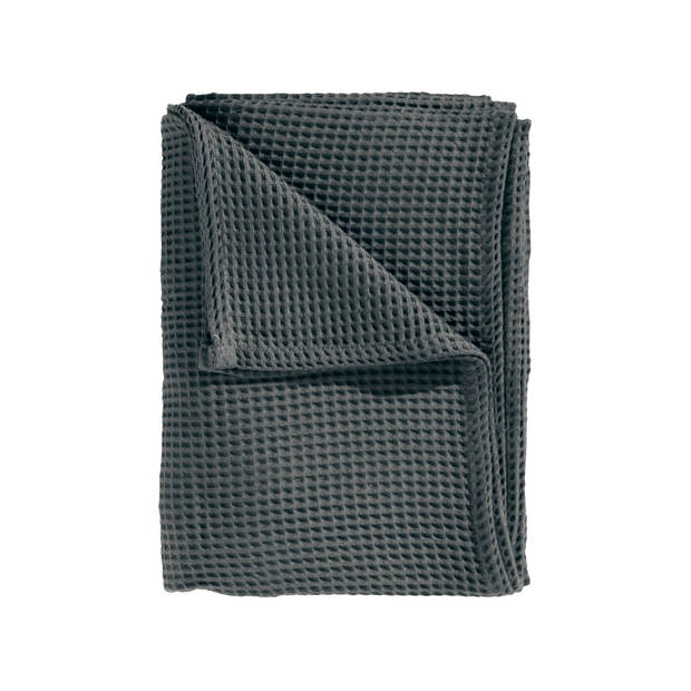 Heckett Lane Wafel Plaid - Steel Grey 180x260cm