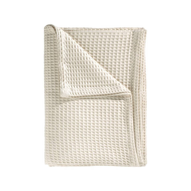 Heckett Lane Wafel Plaid - Ivory White 180x260cm