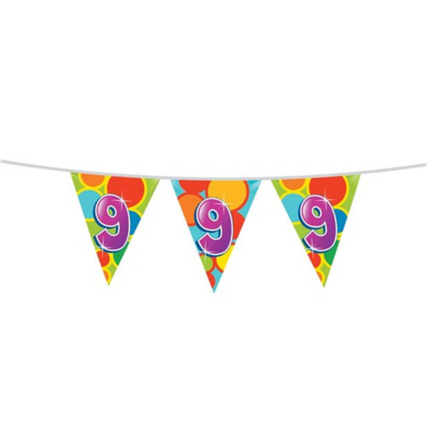 Leeftijd verjaardag thema 9 jaar pakket ballonnen/vlaggetjes - Feestpakketten