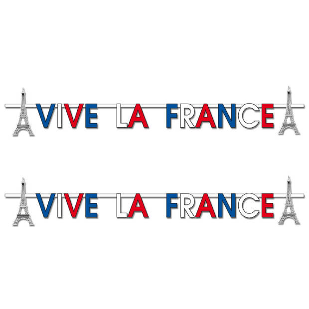 Letterslinger Frankrijk 2x stuks 2 meter - Feestslingers