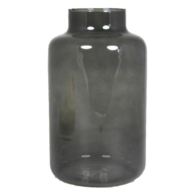 Bloemenvaas - smoke grijs/transparant glas - H25 x D15 cm - Vazen