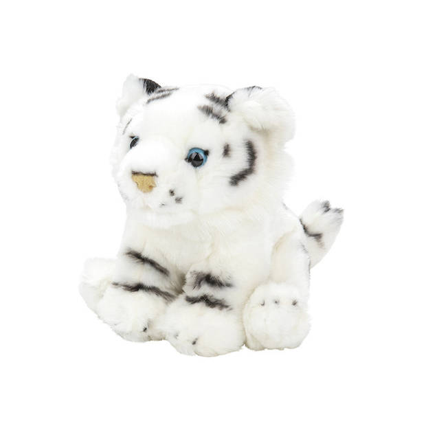 Zachte pluche knuffels 2x stuks - bruine en witte Tijger van 18 cm - Knuffeldier