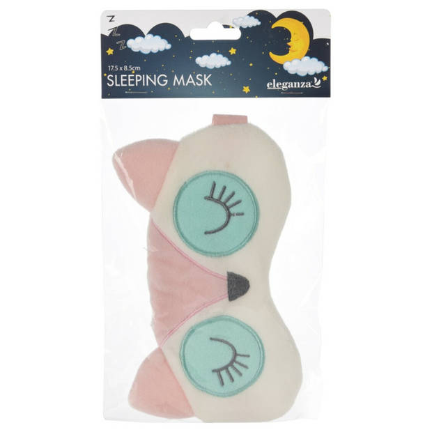 Kinder slaapmasker/oogmasker vos - roze/groen/beige - Slaapmaskers