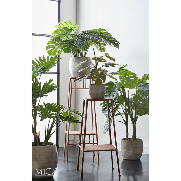 Mica Decorations Kunstplant - Monstera - groen - 140 x 75 cm - Kunstplanten