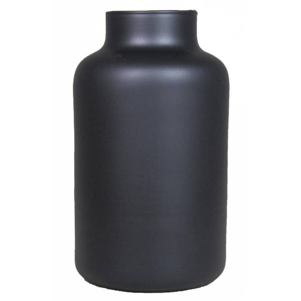 Bloemenvaas - mat zwart glas - H25 x D15 cm - Vazen