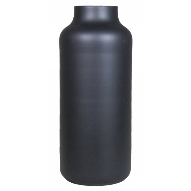 Bloemenvaas - mat zwart glas - H35 x D15 cm - Vazen