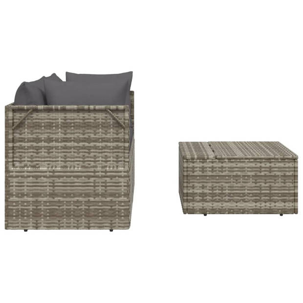 The Living Store Hoekbank Loungeset - Grijs - 57 x 57 x 56 cm - Comfortabel en duurzaam