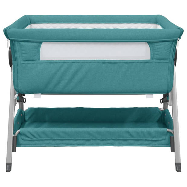 vidaXL Babybox met matras linnen groen