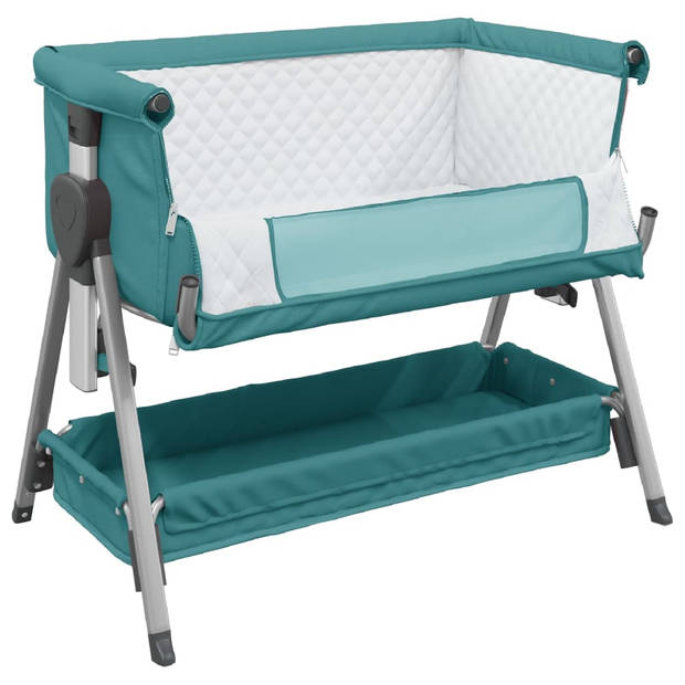 vidaXL Babybox met matras linnen groen