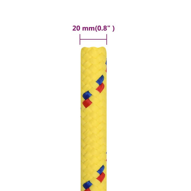 vidaXL Boottouw 20 mm 50 m polypropyleen geel