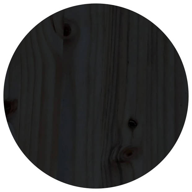 vidaXL Salontafel Ø 35x35 cm massief grenenhout zwart
