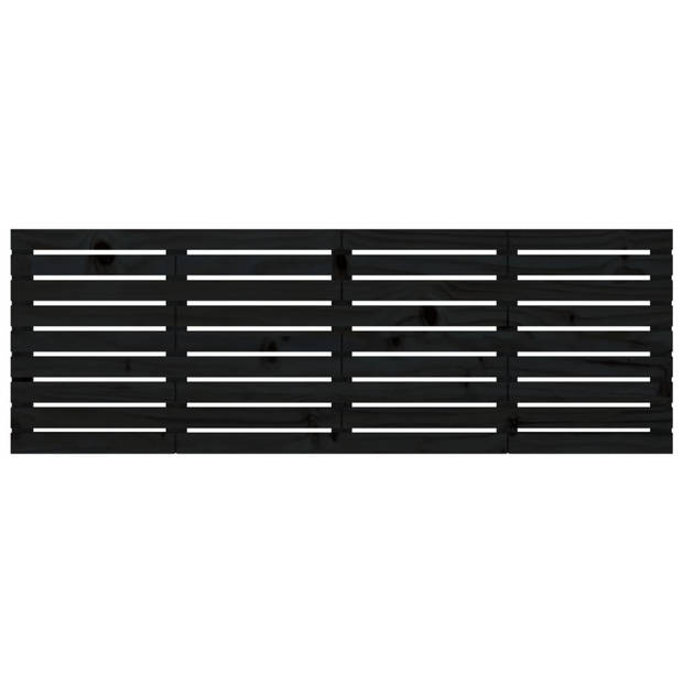 vidaXL Hoofdbord wandmontage 186x3x63 cm massief grenenhout zwart