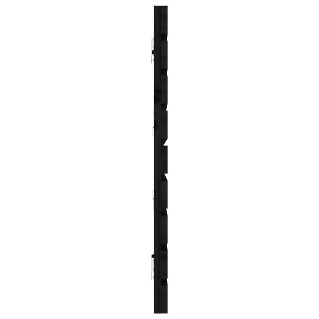 vidaXL Hoofdbord wandmontage 186x3x63 cm massief grenenhout zwart