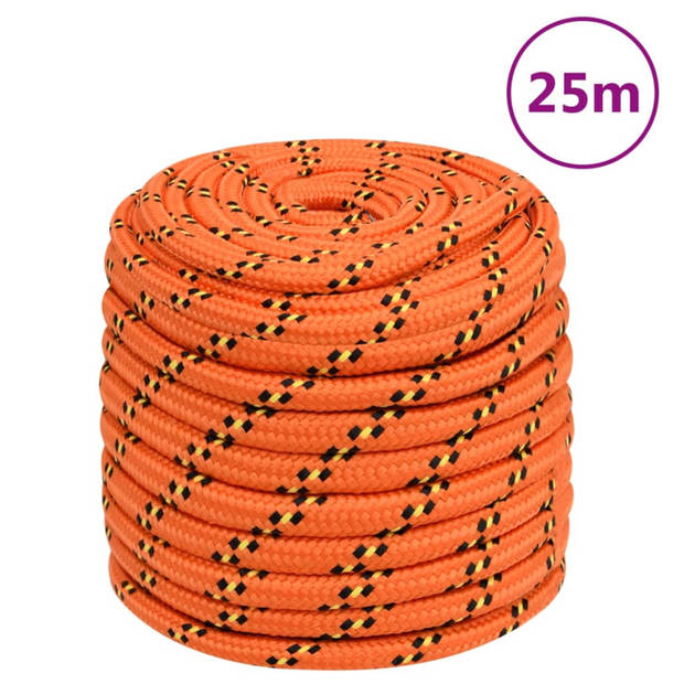 vidaXL Boottouw 18 mm 25 m polypropyleen oranje