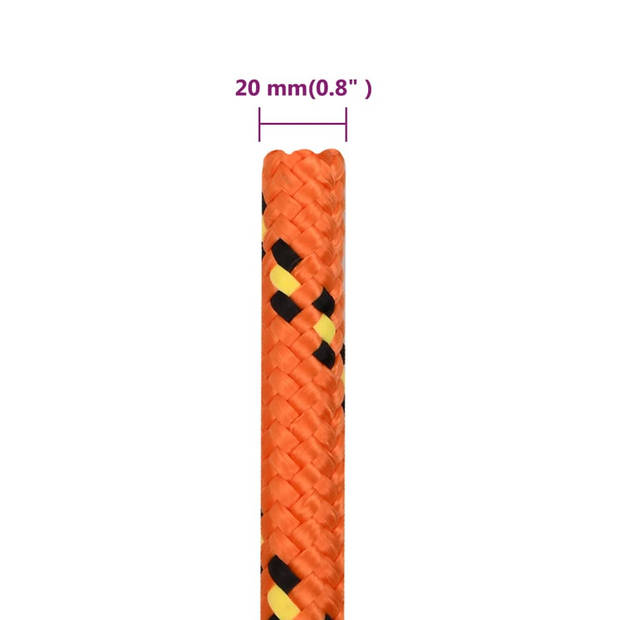 vidaXL Boot touw 20 mm 50 m polypropyleen oranje