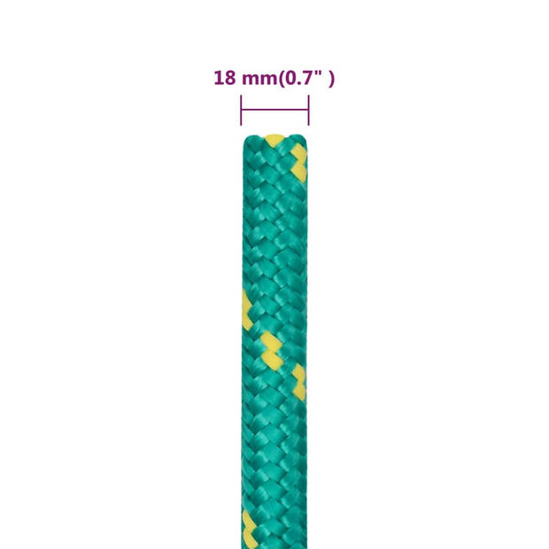 vidaXL Boottouw 18 mm 25 m polypropyleen groen