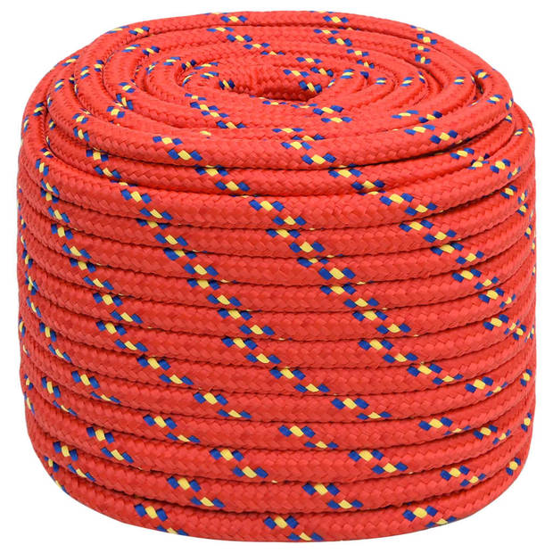 vidaXL Boottouw 18 mm 25 m polypropyleen rood