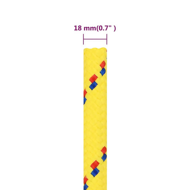 vidaXL Boottouw 18 mm 25 m polypropyleen geel