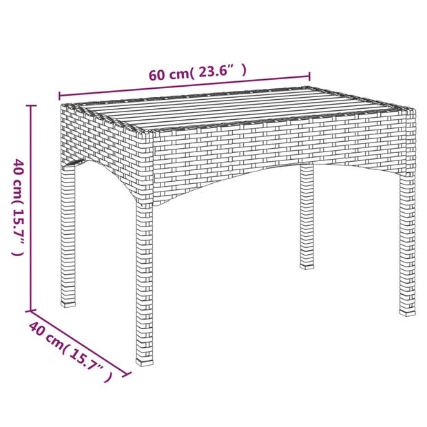 vidaXL Tuinstoelen 2 st verstelbaar met tafel poly rattan zwart