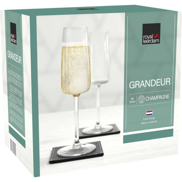 Royal Leerdam Champagneflûte Grandeur 22 cl - Transparant 6 stuks