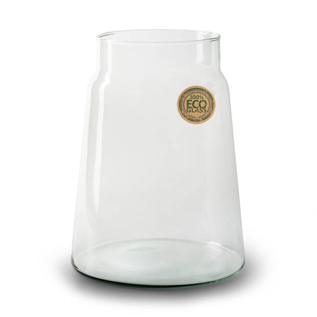 Bloemenvaas - Eco glas transparant - H25 x D19 cm - Vazen