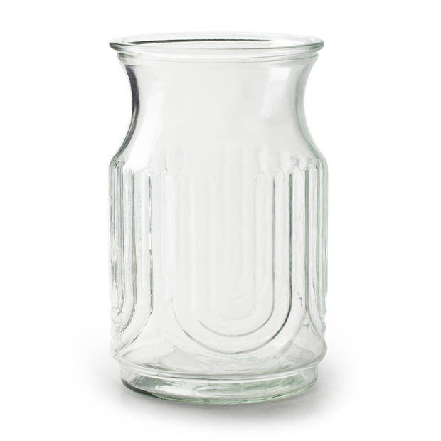 2x Stuks Bloemenvazen - helder/transparant glas - H20 x D12.5 cm - Vazen