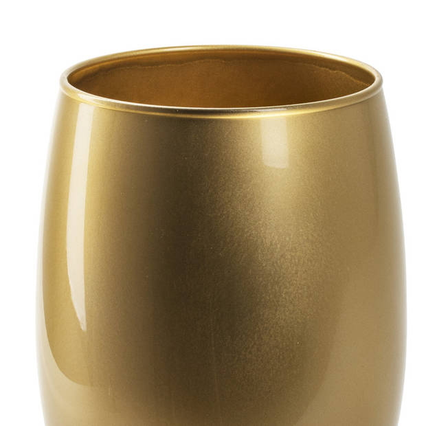 Bloemenvaas Galileo - goud kleurig stevig glas - H20 x D14 cm - Vazen