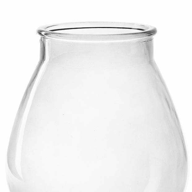 Bloemenvaas druppel vorm type - helder/transparant glas - H22 x D20 cm - Vazen