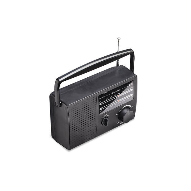 Caliber Retro 3000 Draagbare Radio - Batterijen of Netsnoer - AM/FM-radio met Handvat en Koptelefoonaansluiting -