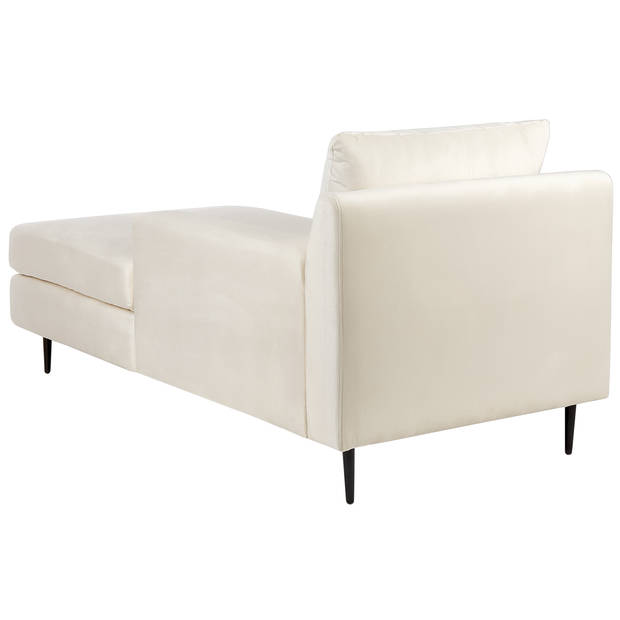 Beliani GUERET - Chaise longue-Beige-Fluweel