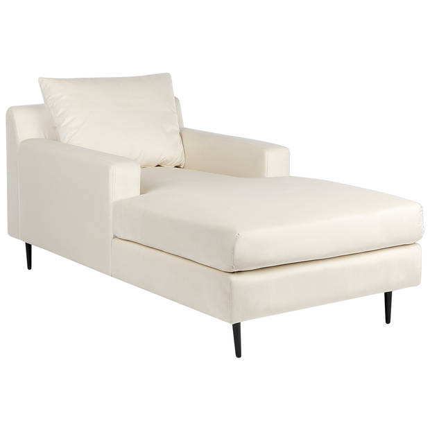 Beliani GUERET - Chaise longue-Beige-Fluweel