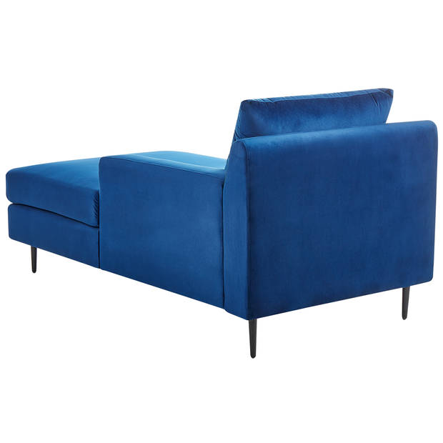 Beliani GUERET - Chaise longue-Blauw-Fluweel