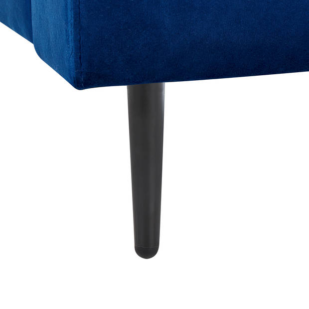 Beliani GUERET - Chaise longue-Blauw-Fluweel