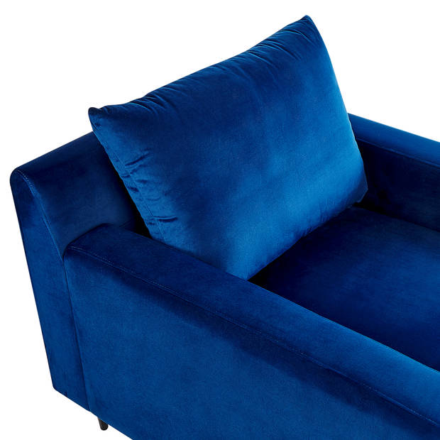 Beliani GUERET - Chaise longue-Blauw-Fluweel