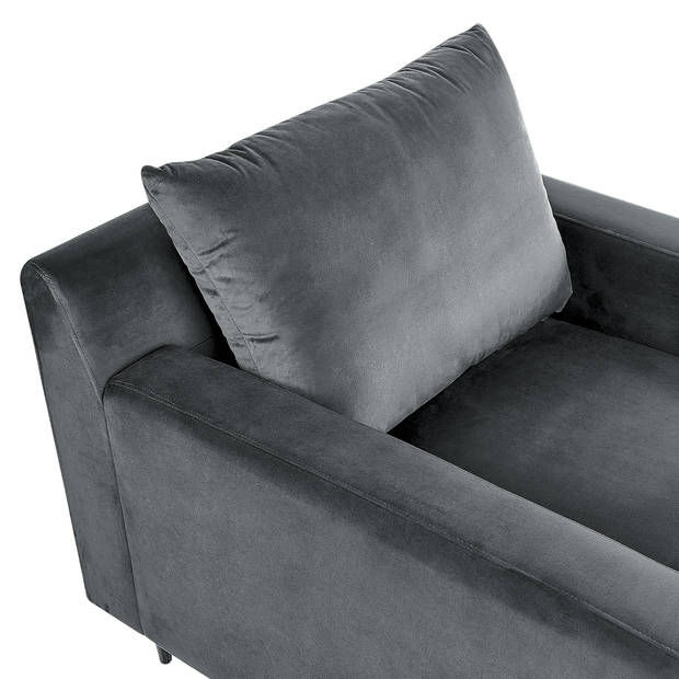 Beliani GUERET - Chaise longue-Grijs-Fluweel