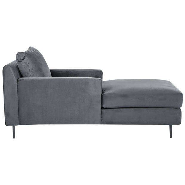 Beliani GUERET - Chaise longue-Grijs-Fluweel