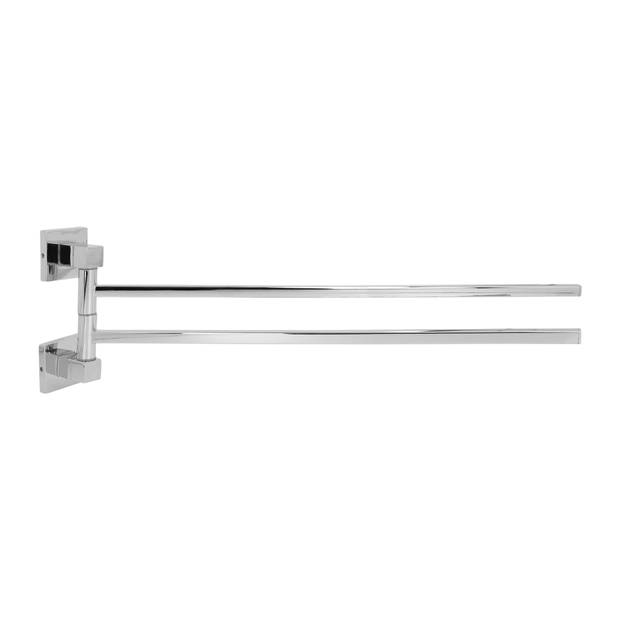 QUVIO Handdoekhouder met 2 armen - 44,5 cm - RVS - Zilver