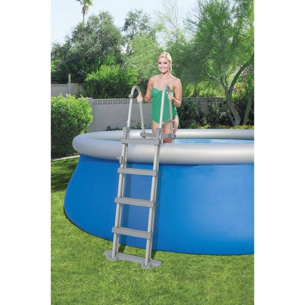 Bestway - Fast Set - Opblaasbaar zwembad inclusief filterpomp en zwembadtrap - 457x122 cm - Rond